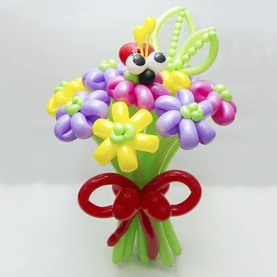 Букет разноцветных ромашек из шариков - Студия воздушных шаров Aero-BOOM,  г. Красноярск