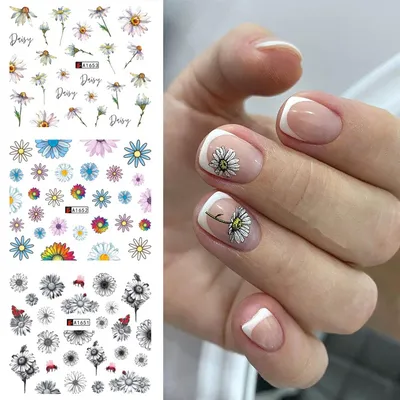 LAK_NAILS Наклейки для ногтей слайдеры для маникюра цветы ромашки