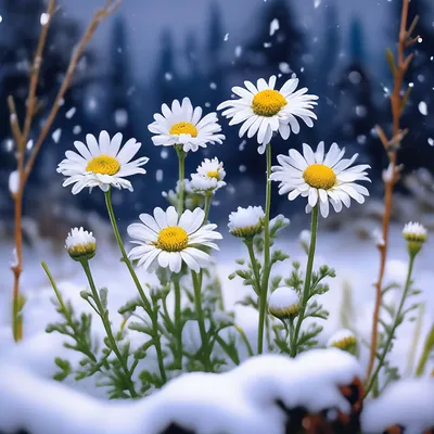 Картинки красивые ромашки в снегу (66 фото) » Картинки и статусы про  окружающий мир вокруг