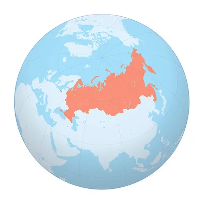 Russia on globe stock illustration. Illustration of country - 124147510
