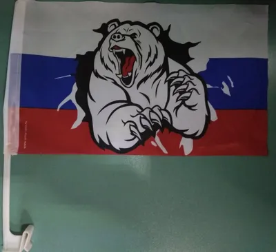 Фотография Медведь с российским флагом: Великолепное изображение в формате webp