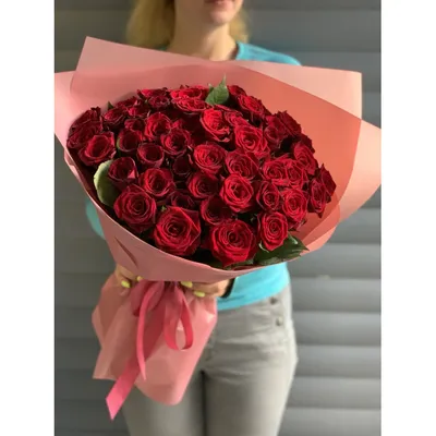 Купить 51 красная роза Гран При (Украина) по цене 2 295грн. от студии  цветов LaVanda