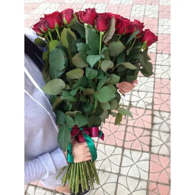 25 красных роз Гран При, 70 см купить в Киеве: цена, заказ, доставка |  Магазин «Камелия»