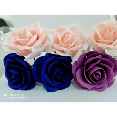 Роза из мастики (розовый, синий, фиолетовый)