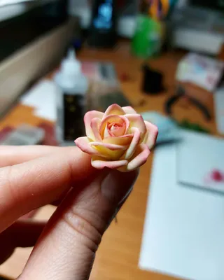 Роза из полимерной глины мастер класс фото фотографии
