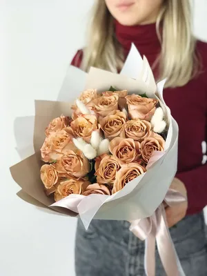 Роза каппучино голландия 50 см – Цветочная Лав-Лавка