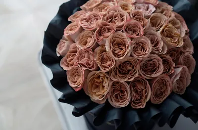 Розы Капучино с лагурусом - купить в Москве | Flowerna