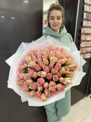 41 розовая роза (Кения) 40 см Standart купить с доставкой в  интернет-магазине Семицветик в Москве