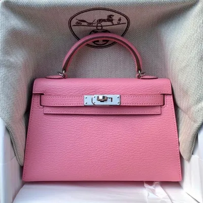 Replica Hermes Kelly Mini II Sellier Handmade Bag In Rose Confetti Chevre  Mysore Leather