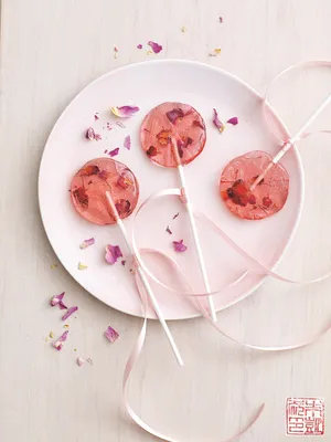 Rose Saffron Lollipops for National Lollipop Day - Dessert First