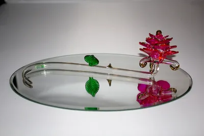 Glass Blowers of Manitou \"Little Dipper\" Glass Hummingbird Pink Porcelain  Flower | eBay