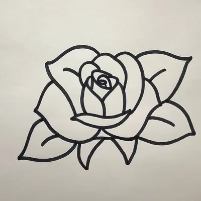 Роза нарисованная маленькая - 64 фото