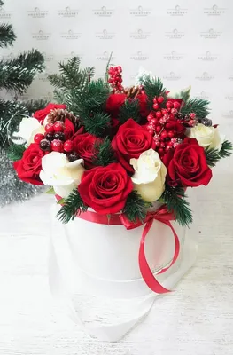 Красные француские розы, нобилис и хлопок доставка в Красноярске | ФлоРум24