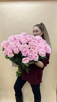 75 пионовидных роз Pink O'Hara (Пинк Охара) 75 шт. купить с доставкой в  Москве. Цена от 28500 ₽