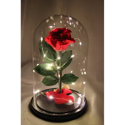 Роза в стеклянной колбе с LED подсветкой Present романтический подарок  ночник девушке на праздник Валентина день