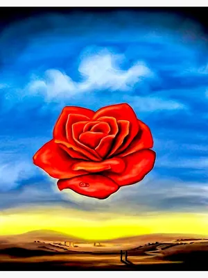 Rose meditative - (SD-819) - Salvador Dali as art print or hand painted oil.