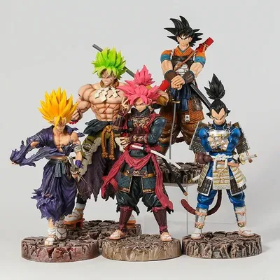 Dragon Ball Z Samurai Super Saiyan Rose Son Goku Gohan Broly Vegeta PVC  Figure Toy Collection Model Statue