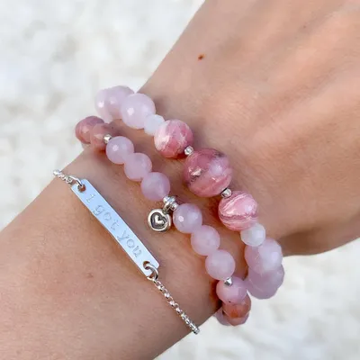 Soulmate Bracelet | Rhodochrosite Rose Quartz | Blooming Lotus Jewelry —  Blooming Lotus Jewelry