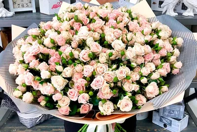 Букет из 19 кустовых роз Яна купить в Краснодаре с доставкой