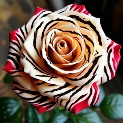 Тигровая роза, розовая, белые …» — создано в Шедевруме