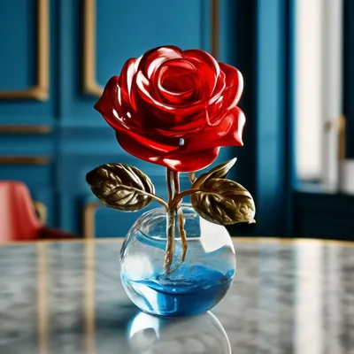 Красная роза в стекле (8,5 см) Цветы в стекле 85087495 купить за 1 813 ₽ в  интернет-магазине Wildberries