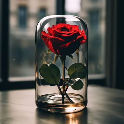 Роза в колбе в подарочной коробке -долговечная(в стекле)под  куполом(колпаком)из Красавица и Чудовище The One Rose | Купить с доставкой  в интернет-магазине kandi.ru