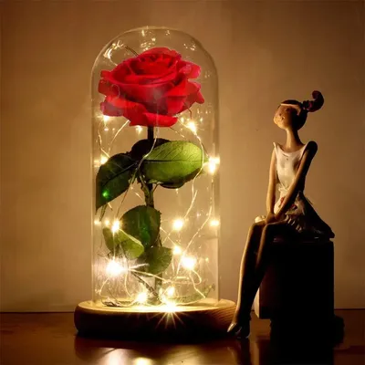 Роза в стекле Natural Flower Products SSR (7 см) - купить в магазин \"Цветы  и праздники\", цена на Мегамаркет