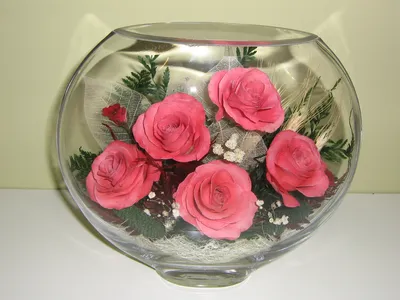 Цветы в стекле в вакууме 'Ассоль розовая', розы: купить в интернет-магазине  сувениров в Москве