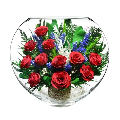Роза в вакууме/стекле — купить в Красноярске. Свежие цветы на  интернет-аукционе Au.ru