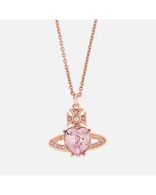 Купить Вивьен Вествуд Ариэлла Ожерелье с розовым сердцем и подвеской в виде  хрустального шара, серебро, цена 8 990 руб — (404497643687)