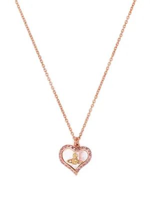 Vivienne Westwood Necklace,rose Gold Heart Mother of Pearl Necklace,rose  Gold Saturn Necklace,heart Necklace - Etsy
