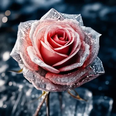 Роза во льду , красиво, …» — создано в Шедевруме