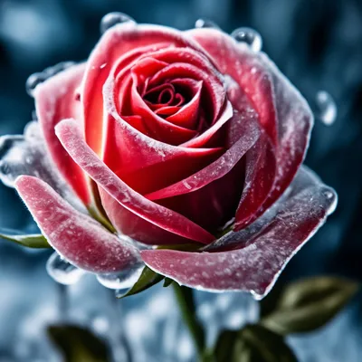 Роза во льду - 67 фото