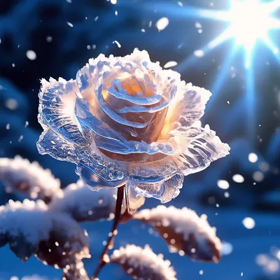 Фото Розовые розы во льду