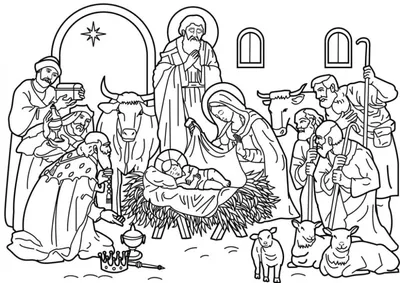 Сцена рождества. Рождение Иисуса Христа. Фон рождества. Иллюстрация штока -  иллюстрации насчитывающей вифлеем, место: 204572688
