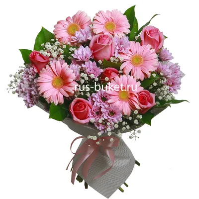 Букет цветов «Розовые герберы» заказать с доставкой в Краснодаре по цене 2  920 руб.