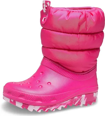 Amazon.com | Crocs Kids Classic Neo Puff Winter Boots Snow, Candy Pink, 4  US Unisex Toddler | Boots