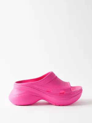 Pink X Crocs rubber slides | Balenciaga | MATCHES US