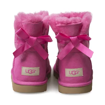 UGG MINI BAILEY BOW II PINK AZALEA SUEDE ANKLE BOOTS YOUTH 4 FIT'S WOMEN'S  6 | eBay