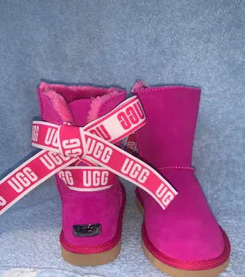 Hot Pink Printed Bow Ugg Boot – Lavish Touch Boutique LLC