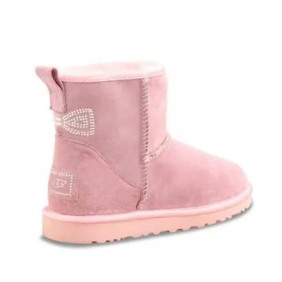 Угги с бантиком из страз розовые UGG Mini Crystal Bow Pink | купить угги со  стразами в виде бантика недорого | угги со стразами розового цвета купить в  Москве в интернет-магазине