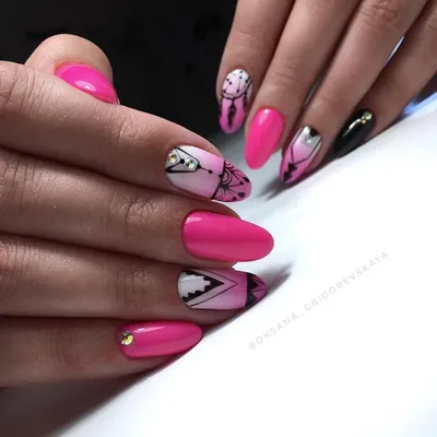 Градиент Омбре Розовый французский Пресс на поддельные накладные ногти с  блестящими сверкающими стразами, овальные круглые полное покрытие носимых  Съемная расширение накладные ногти | AliExpress
