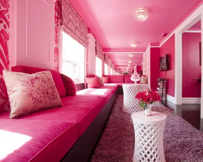 Глянцевый натяжной потолок с розовыми цветами НП-1779 - цена от 1170 руб./м2