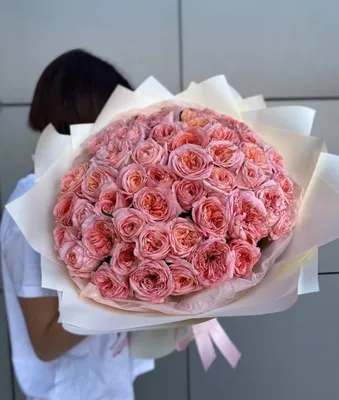 Букет ароматных розовых пионовидных роз | купить недорого | доставка по  Москве и области