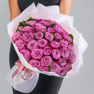 Букет 21 фиолетовая роза - заказ и доставка в Челябинске