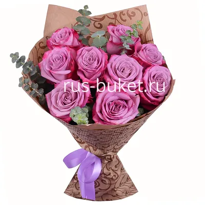 Купить Монобукет «Фиолетовые розы» за 4200 руб. в Домодедово - «Цветочный  по-другому»