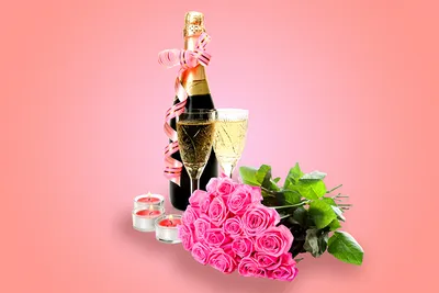 Свечи, шампанское и красные розы - векторный клипарт / Candles, champagne  and red roses - vector stock » Векторные клипарты, текстурные фоны,  бекграунды, AI, EPS, SVG