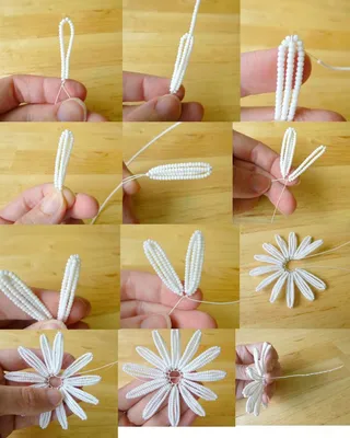 Ромашка из бисера: схемы для поэтапного плетения из бисера браслетов и  полевых объемных цветов на проволоке своими руками (100 фото)