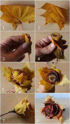 Розы из кленовых листьев своими руками | bridetobride.ru | Leaf crafts,  Fall crafts, Diy crafts to do