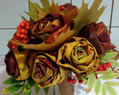 A rose from Maple leaves. How to make a flower - YouTube